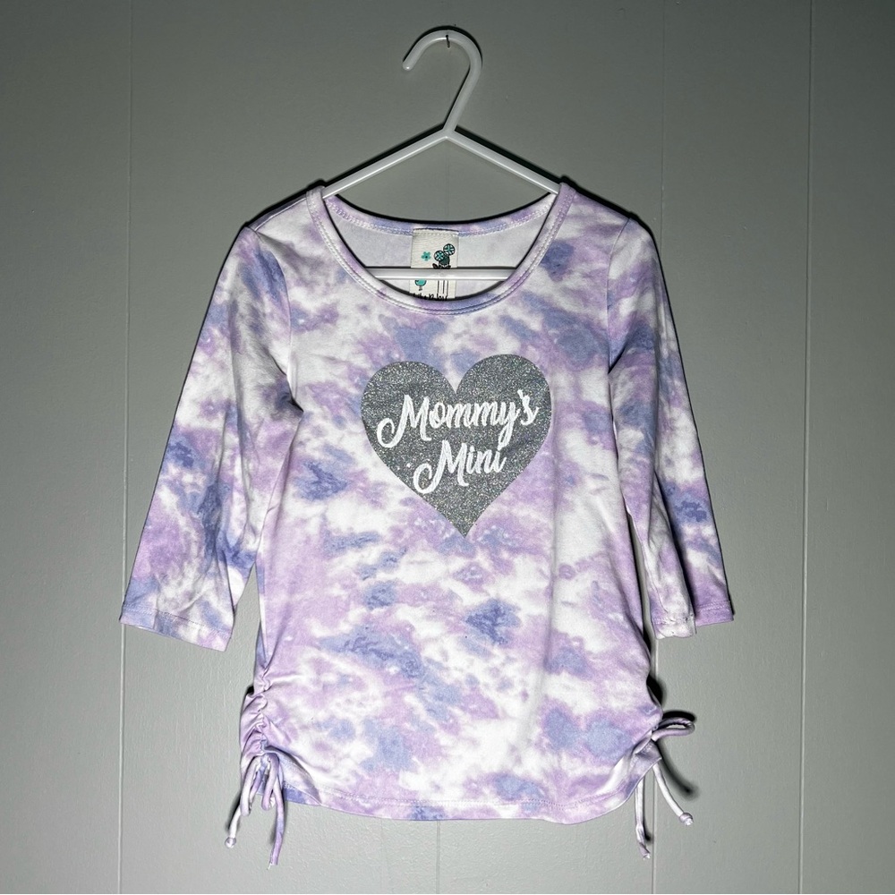 Lily Bleu | Girls Size 5 | “Mommy’s Mini” Purple Tie Dye Camo Ice Dye Scrunchie